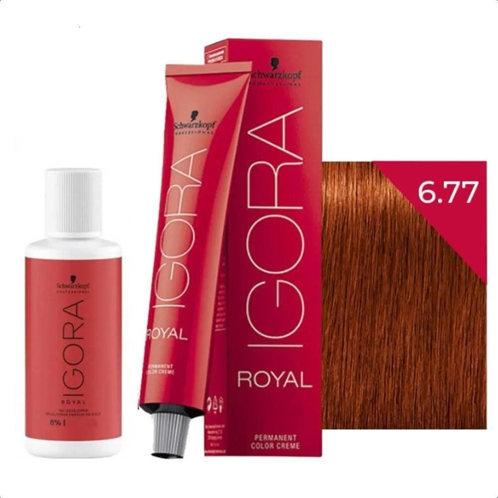2X Tinta De Cabelo Igora Tons Cobre 8.77 9.7 7.77 6.77 + Ox