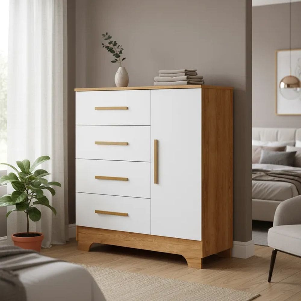 Cómoda Moderna com 4 Gavetas Ester -MobiBaby
