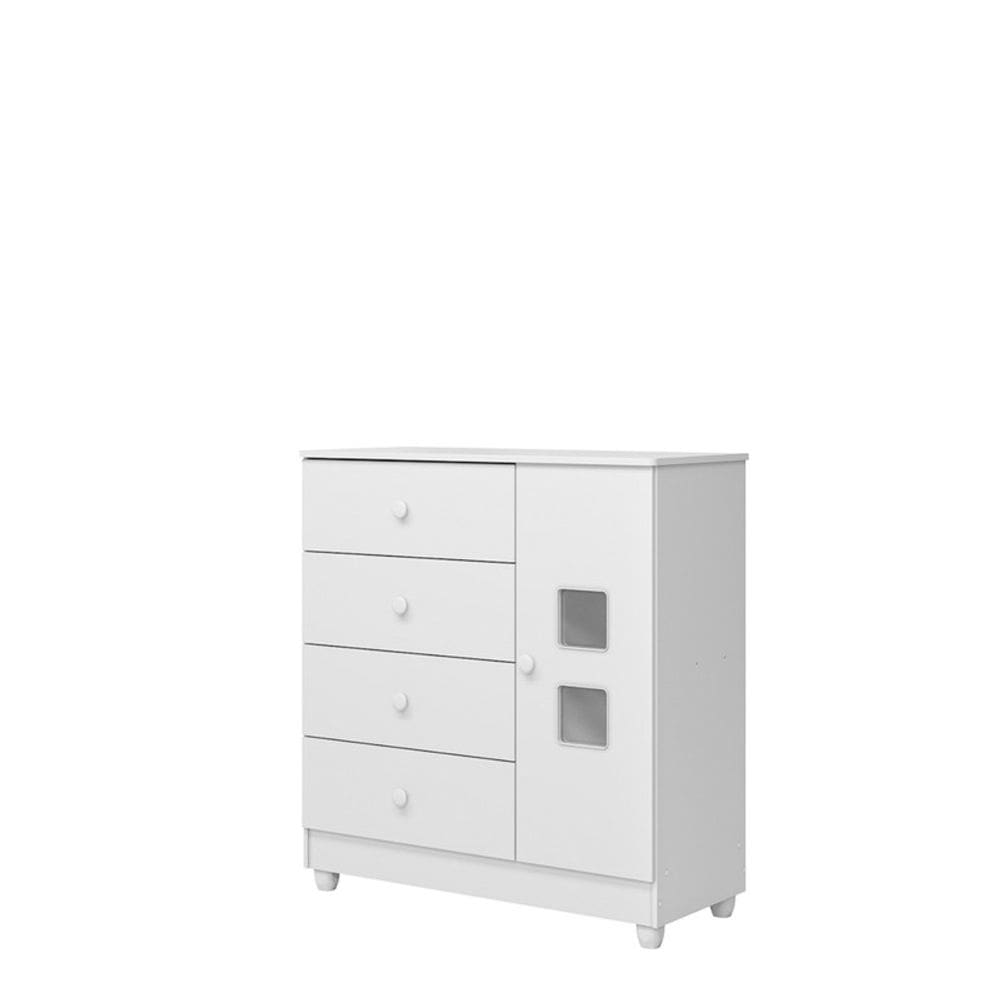 Cómoda Antitombamento com 4 Gavetas Pixel -MobiBaby