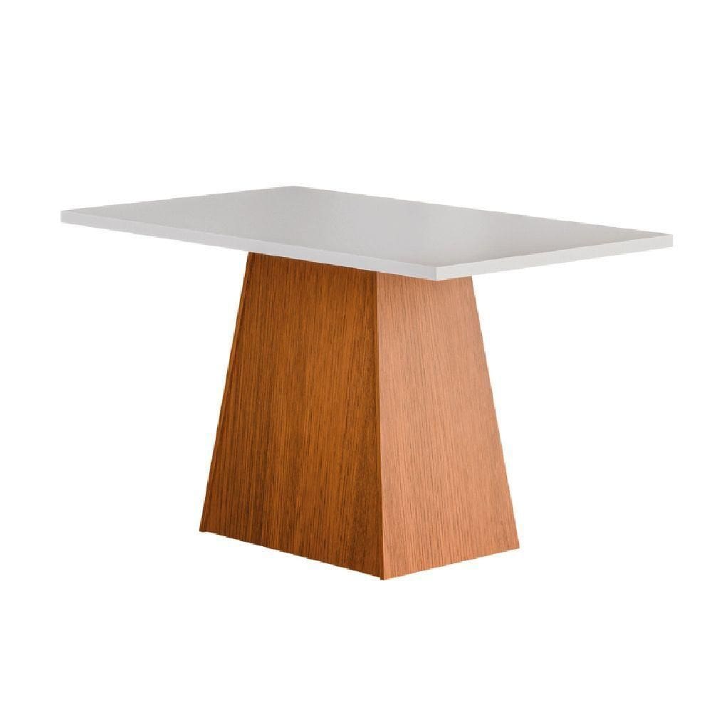 Mesa Sala De Jantar 1,36m Trento Madeirado/off White Dobuê Madeirado/off White