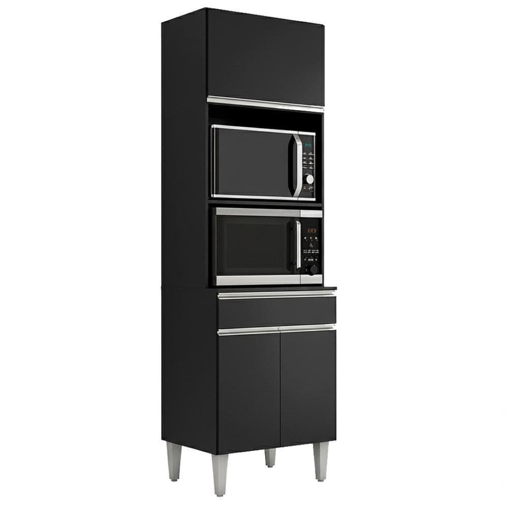 Torre Quente Para Forno E Microondas 202x61cm Andreia Preto Reajl Moveis Preto