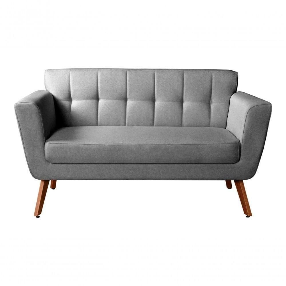 Namoradeira Sofá 2 Lugares Bruna Decoração Confortável - Linho Cinza 320