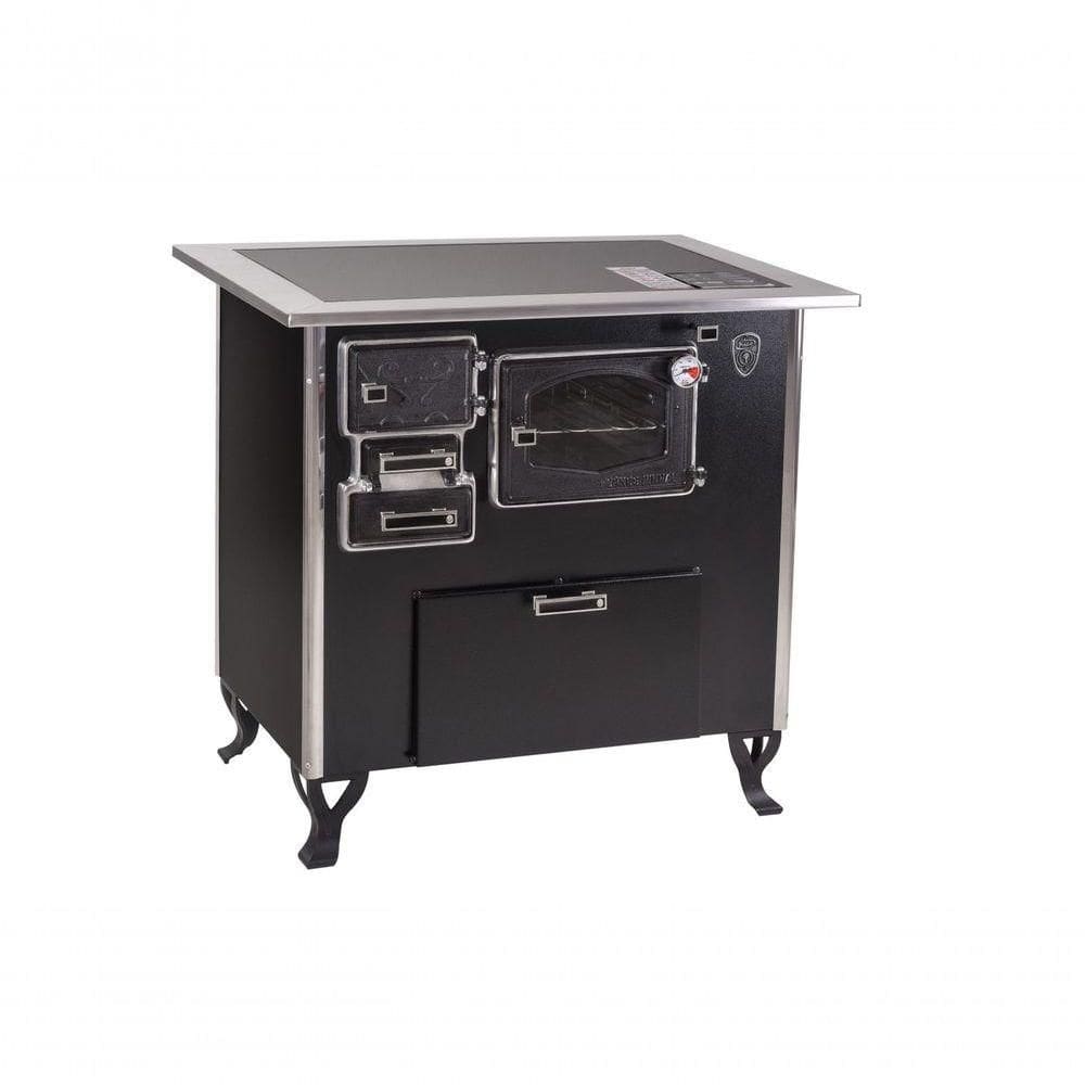 Fogão A Lenha C Forninho C Cx Dir Preto Vidro Cer Nº2