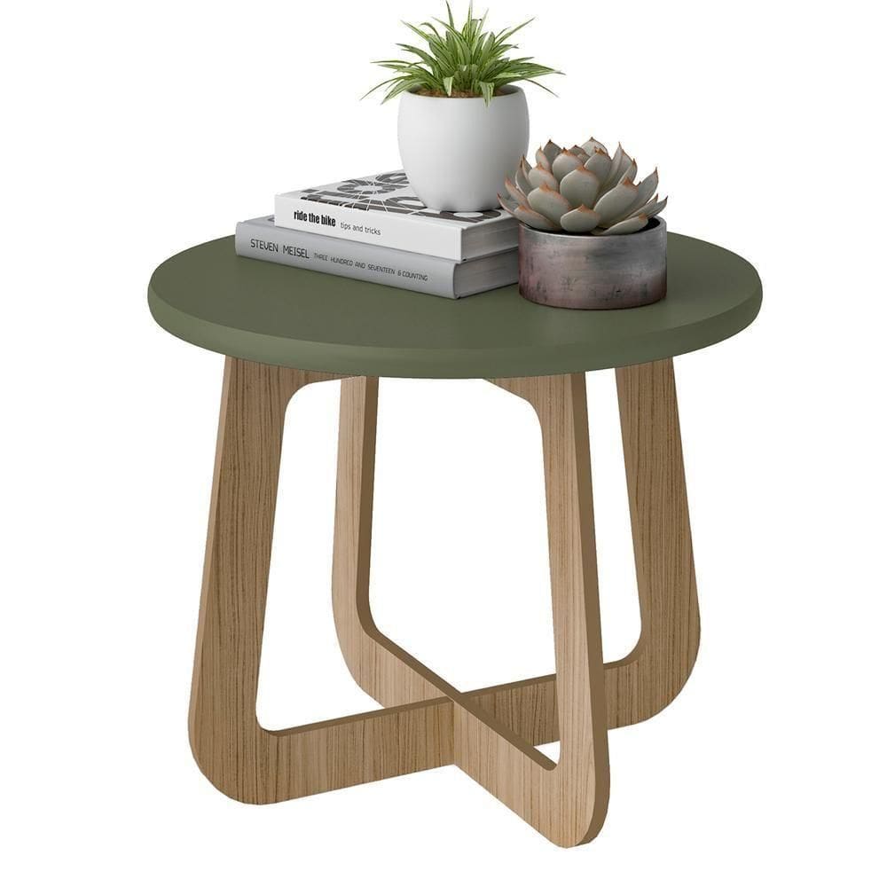 Mesa De Centro Redonda Jasmin Menta E Carvalho