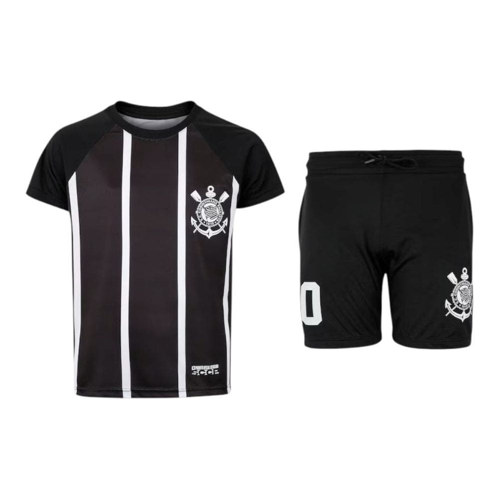 Kit Uniforme Do Corinthians Infantil Camiseta + Calção
