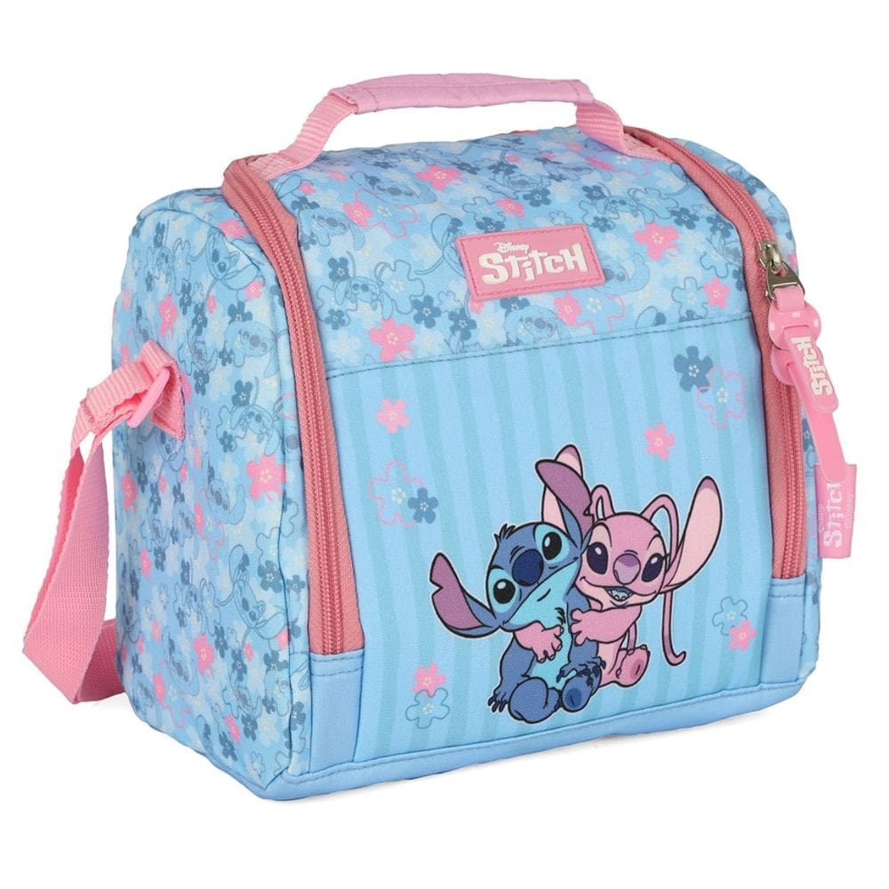 Bolsa Lancheira Térmica Rosa Escolar Infantil Stitch Angel