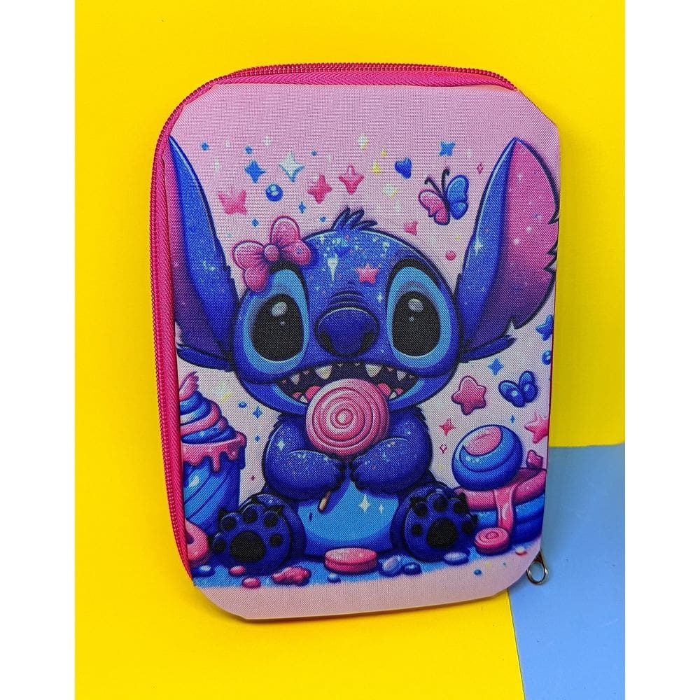 Estojo Box Grande Espaçoso 100 Pens Lilo Stitch Porta 100 Lapis Lilo Stitch Organizador Infantil Escolar Creche