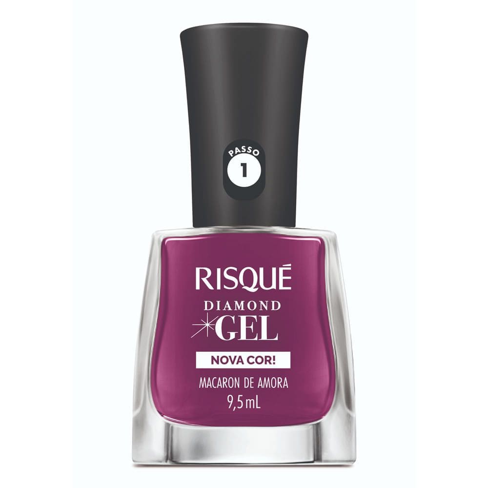 Esmalte Risqué Diamond Gel Nova Cor Macaron de Amora 9,5ml