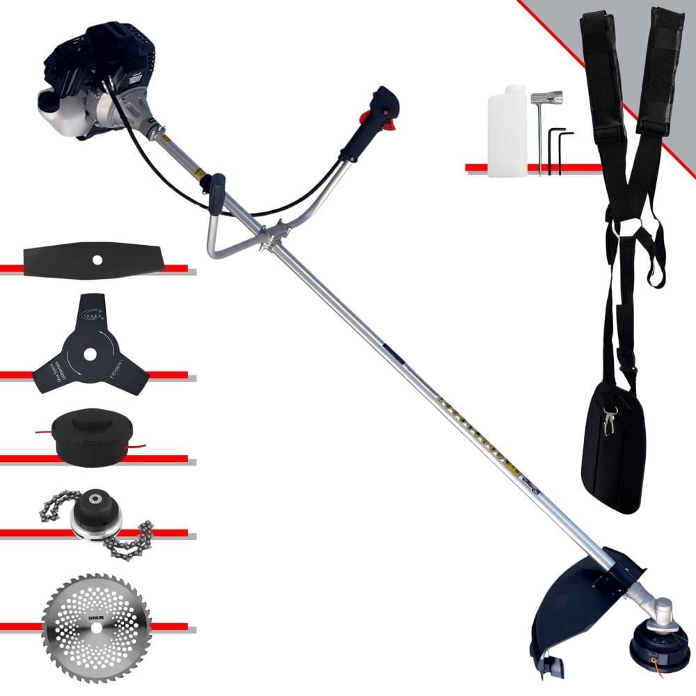 Roçadeira Com Sistema Anti-Vibração Toyama RT43LB25A À Gasolina 43cc 1,7HP 10.000rpm Multifunções Completa Com Carretel de Nylon + 4 Lâminas de Corte