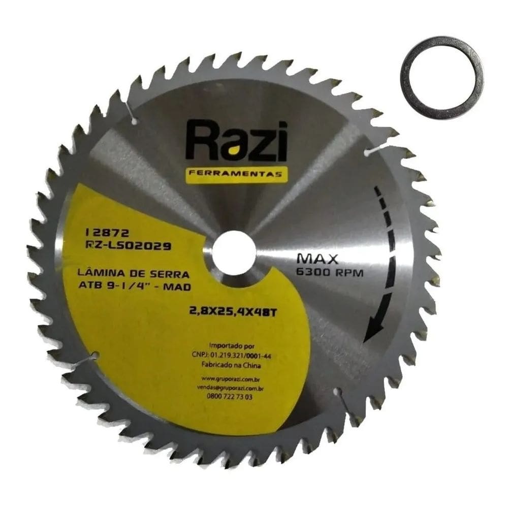 Disco De Serra P/ Madeira 235mm 48 Dentes Razi - Rz-ls02029