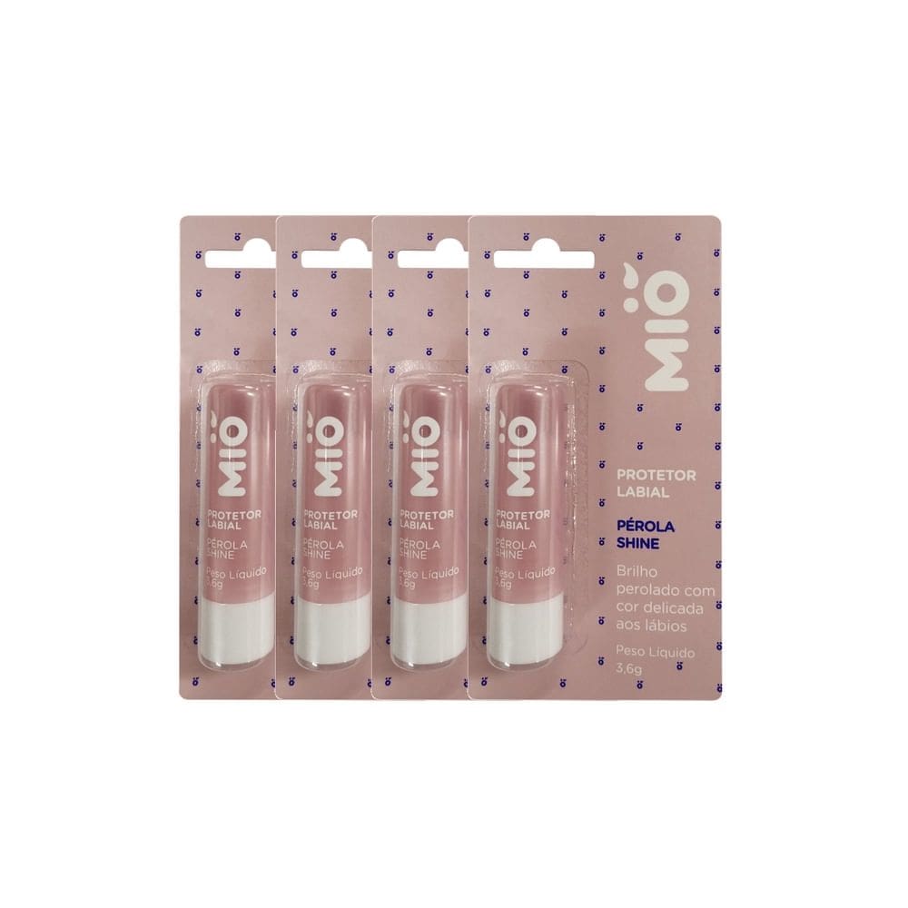 Kit 4 Protetor Labial Mió Pérola Shine 3,6g