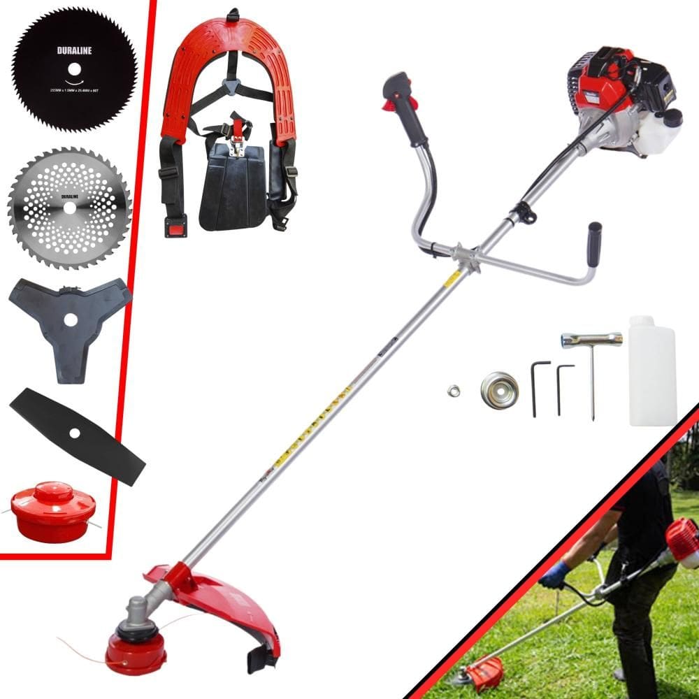 Roçadeira Toyama RT52-L À Gasolina 52cc 2HP de Potência 10.000rpm Com Carretel + Faca 2 Pontas + Faca 3 Pontas + Faca 40 Dentes + Faca 80 Dentes