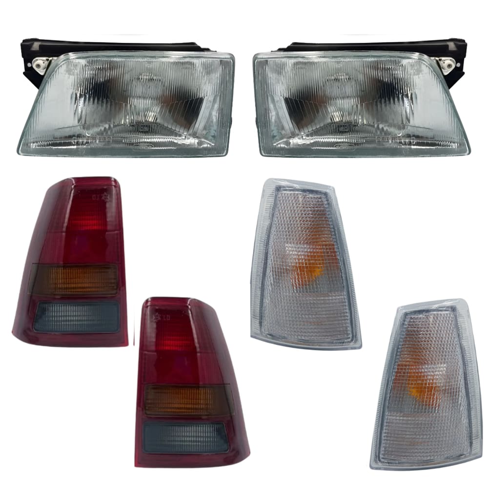 Kit Farol Cromado Lanterna Ambar E Pisca Cristal Kadett 1989 A 1998.