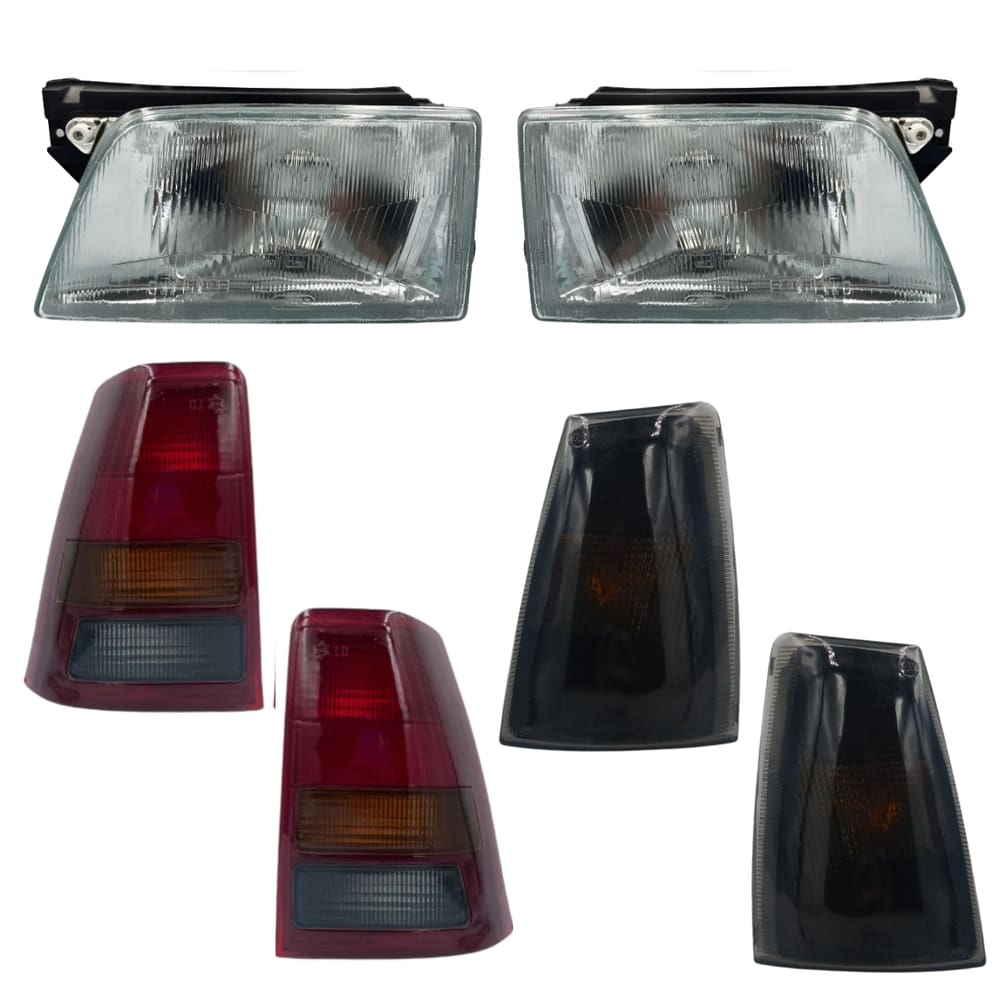 Kit Farol Cromado Lanterna Ambar E Pisca Fume Kadett 1989 A 1998.