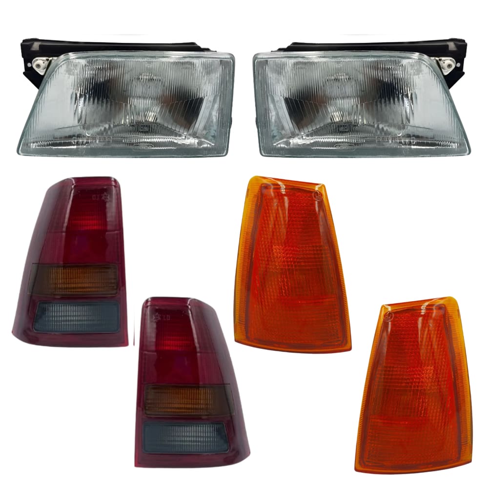 Kit Farol Cromado Lanterna Ambar E Pisca Ambar Kadett 1989 A 1998.