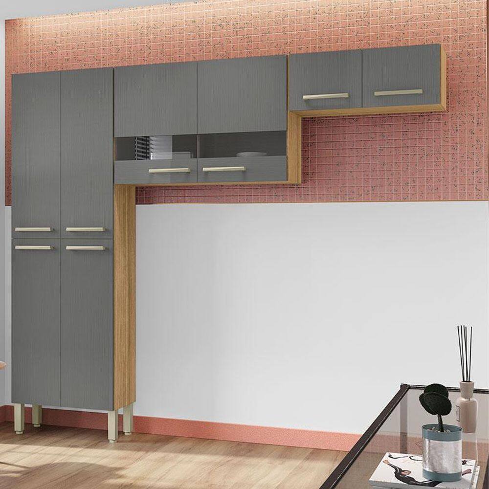 Kit Cozinha Ambiente Nala 3 Peças Freijó Gris - Kits Paraná