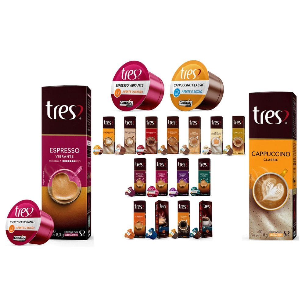 Kit 150 Cápsulas 3 Corações Bebidas Cremosas e Espressos