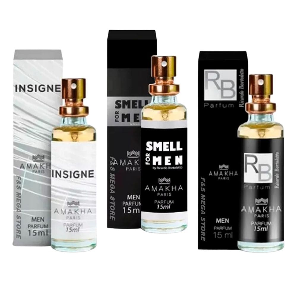 Kit 3 Perfumes Masculinos 15ml - Amakha Paris