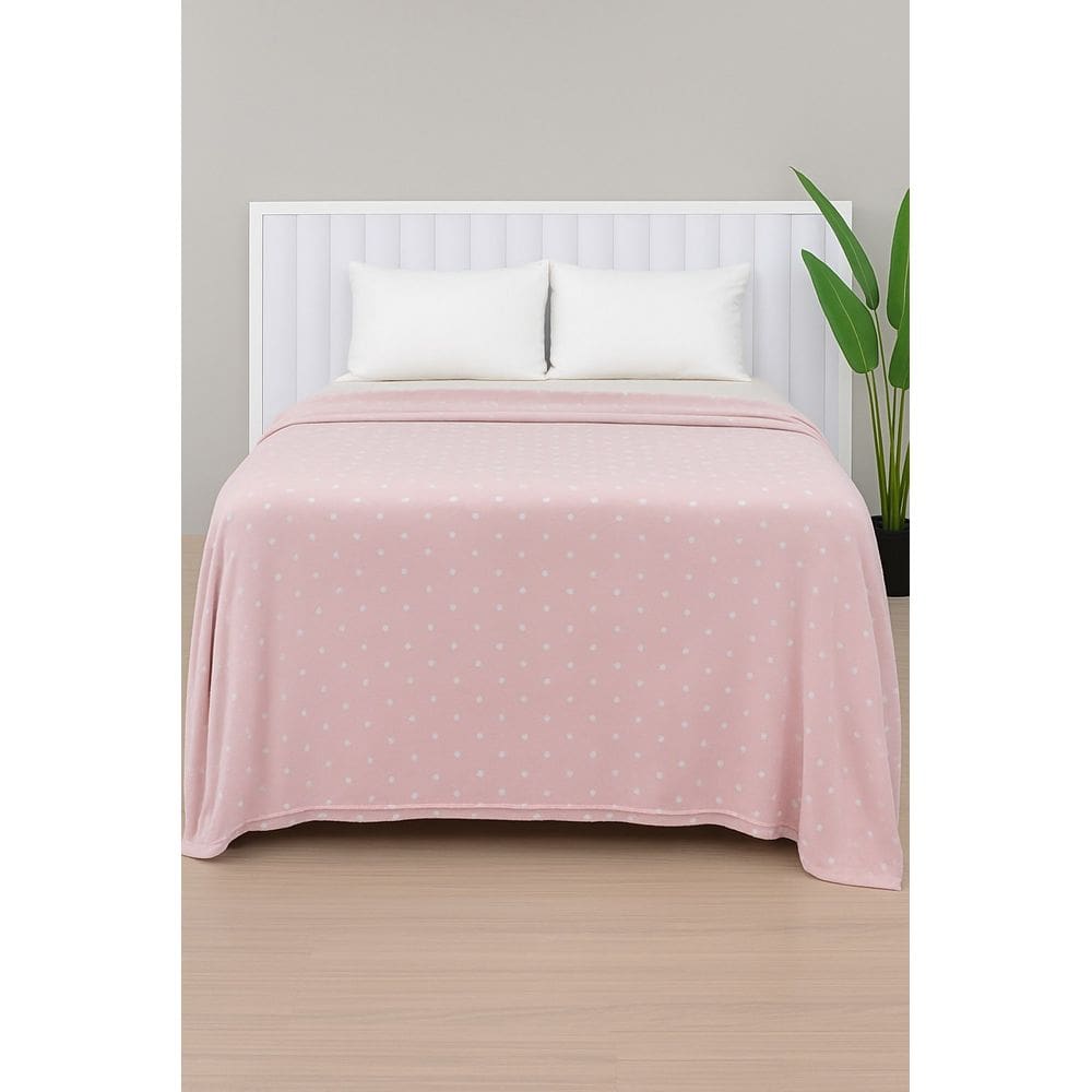 Manta De Microfibra Estampa Poá Habitat Queen - Poá Rosa