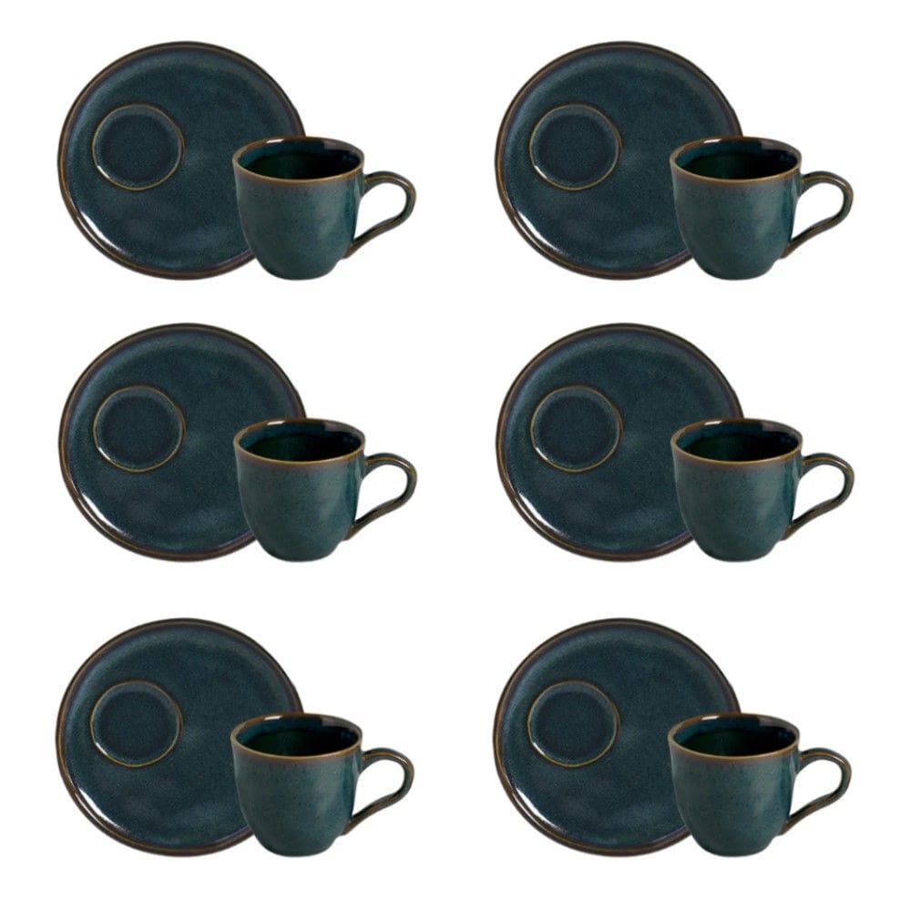 Conjunto de Xícara de Chá Pires Descentralizado 06 Peças Bio Oceano Porto Brasil