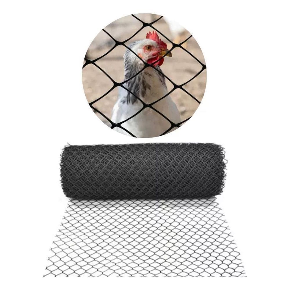 Tela Plástica Reforçada Galinheiro Proteção 1X4