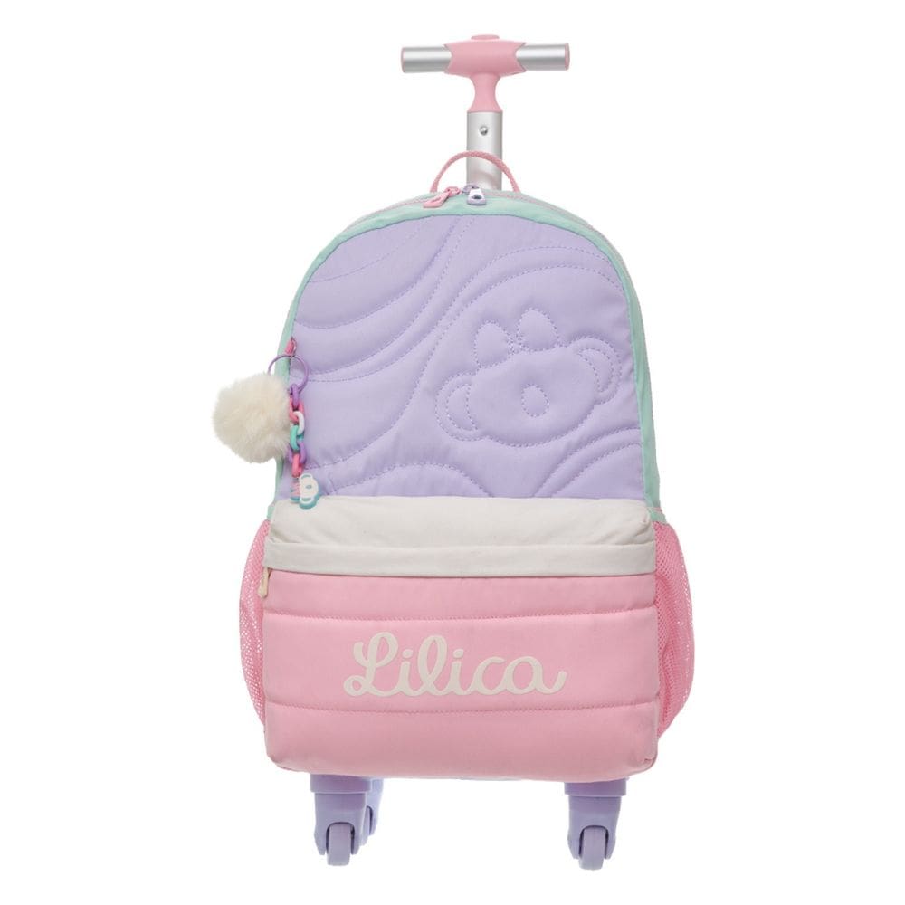 Mochila Escolar de Rodas Tubo Lilica Ripilica 360º Creamy