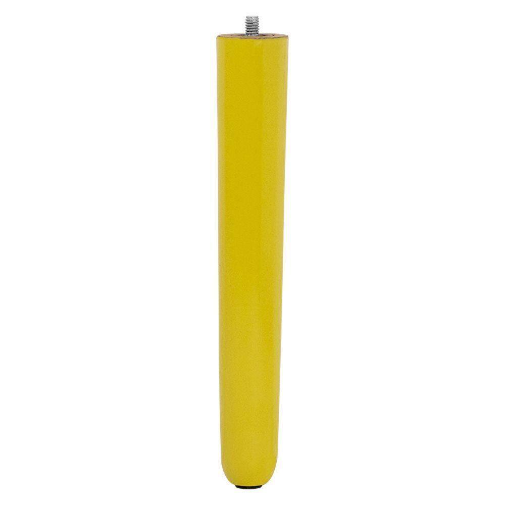 1 Pé Palito Amarelo 25 Cm Com Rosca Metal Para Móveis D10 - D`rossi
