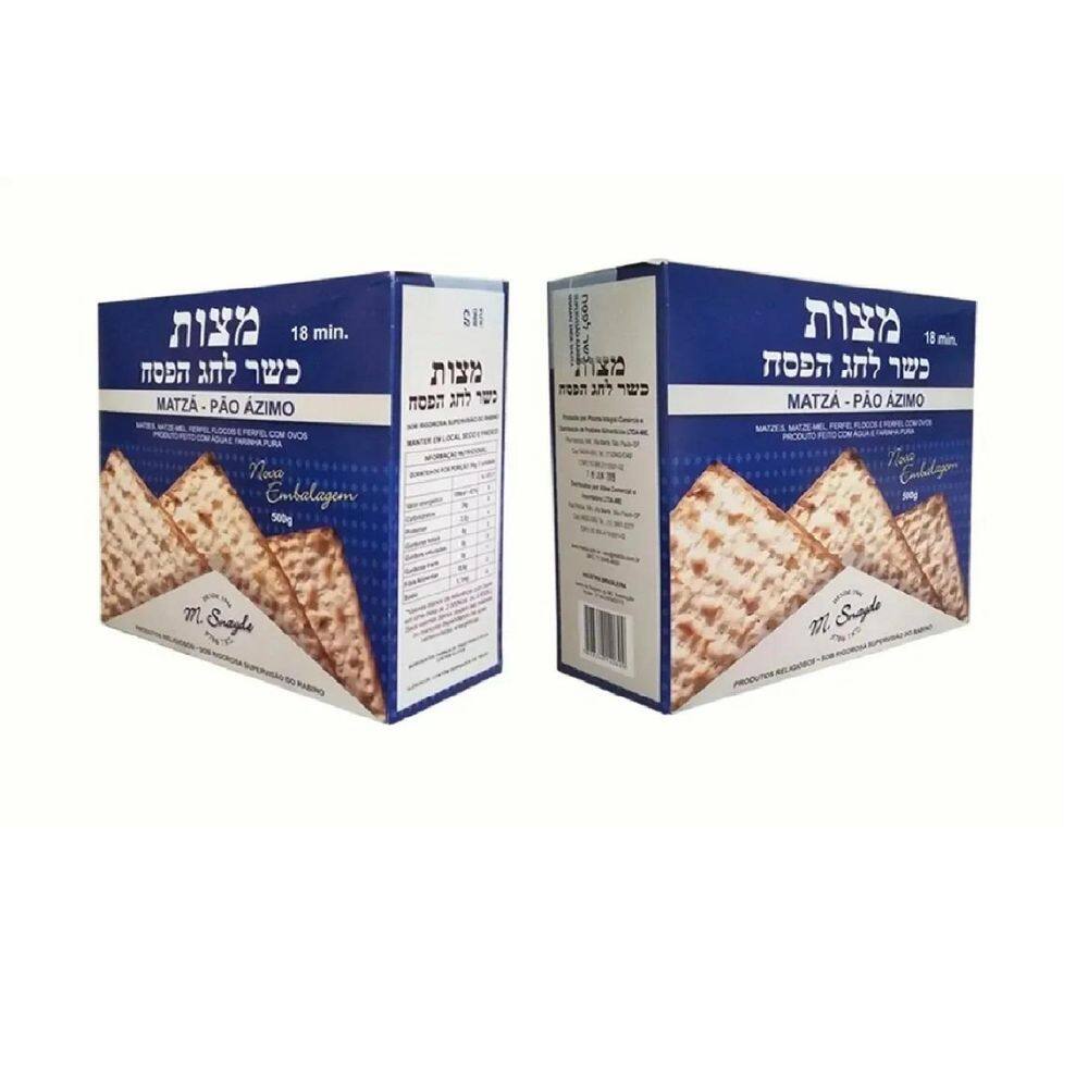 Kit 2 Caixas Pão Ázimo Matza Judaico 500G Cada