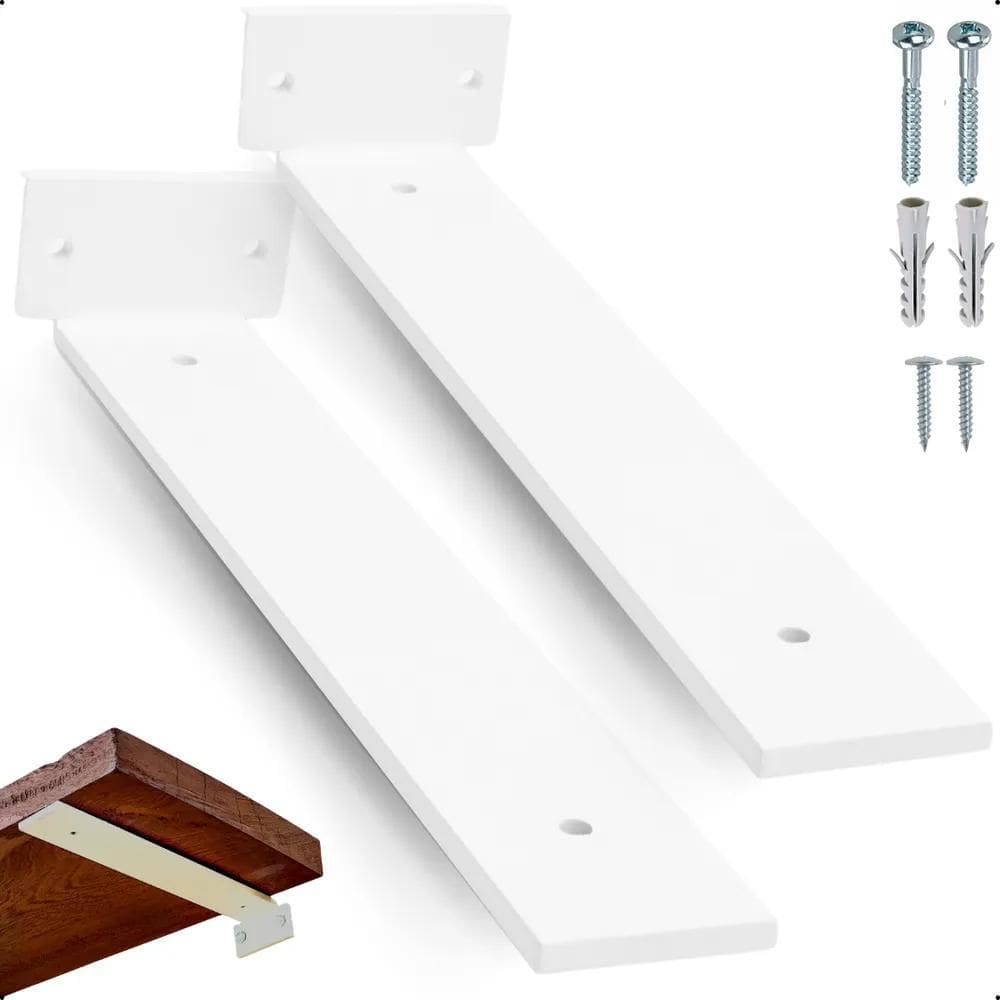 2X 30Cm - Mão Francesa Cantoneira Branca Invisível - Rio Des