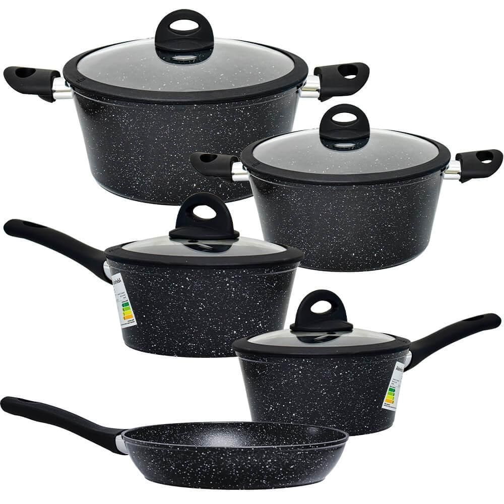 Jogo De Panelas De Indução Antiaderente Cerâmica Viena 5Pçs
