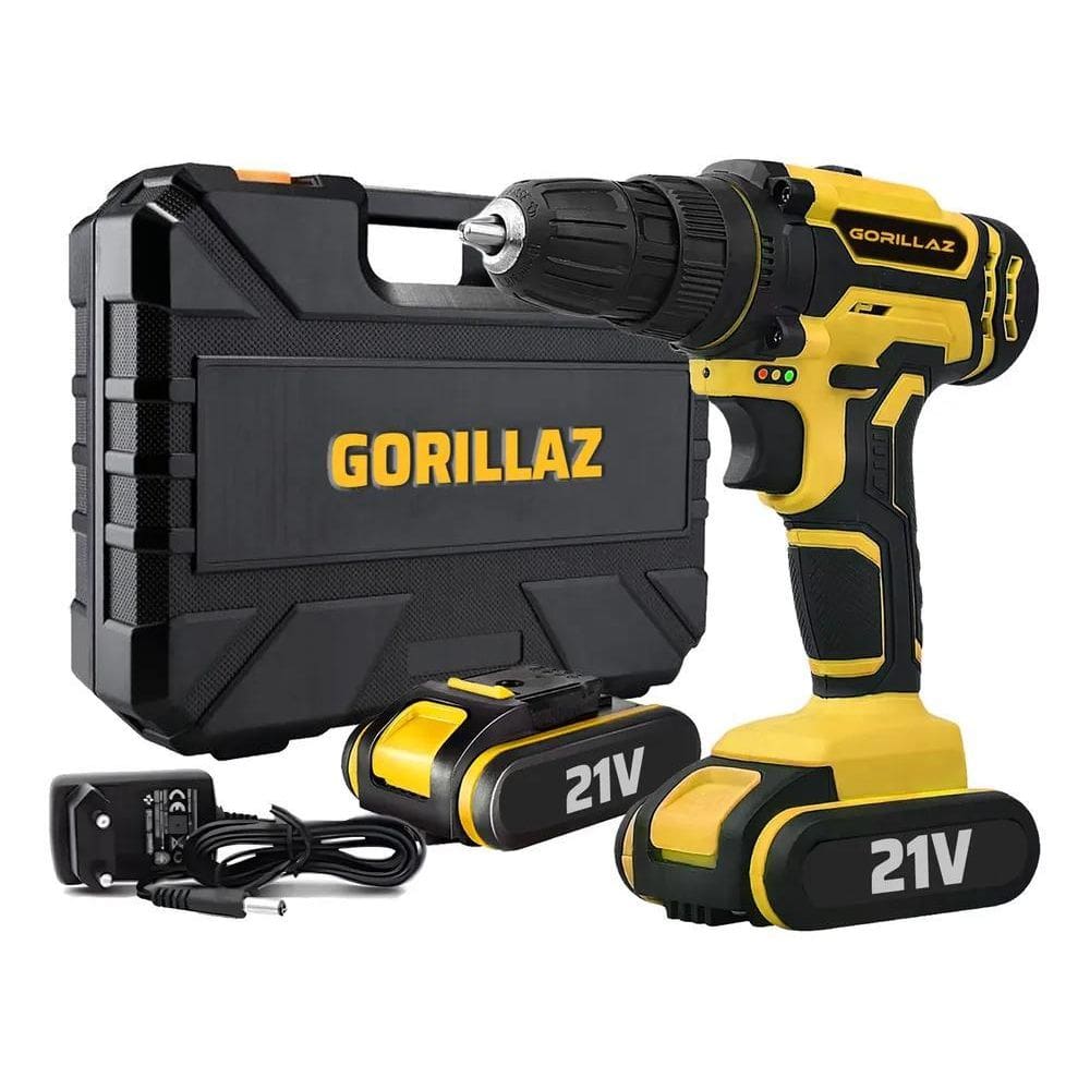 2X Furadeira Parafusadeira 2 Baterias C/Maleta 21V Bivolt