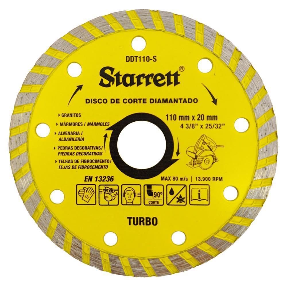 Disco De Corte Diamantado Turbo 110X20Mm 13900Rpm - Starrett