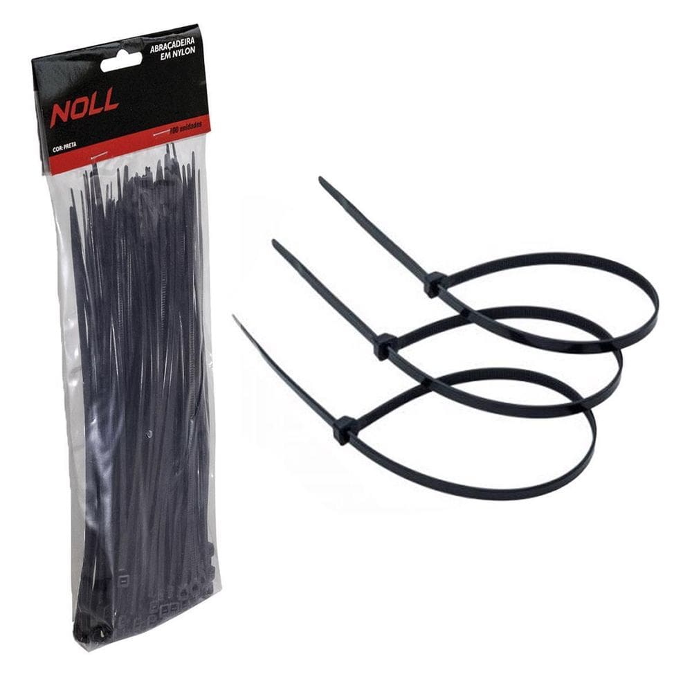 Abraçadeira De Nylon Preto 2X100Mm 100Un 80,0011 - Noll