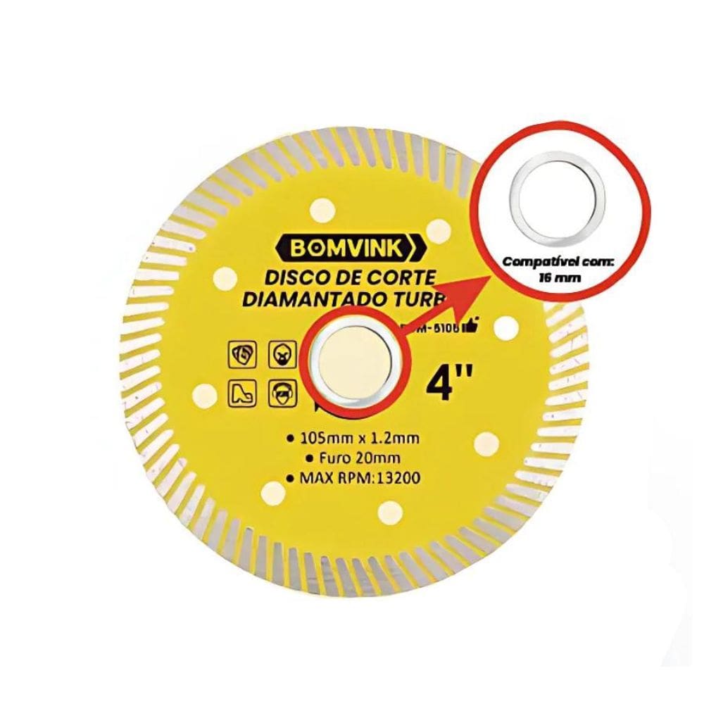 Disco De Corte Diamantado Bomvink 4 Polegadas Para Azulejos