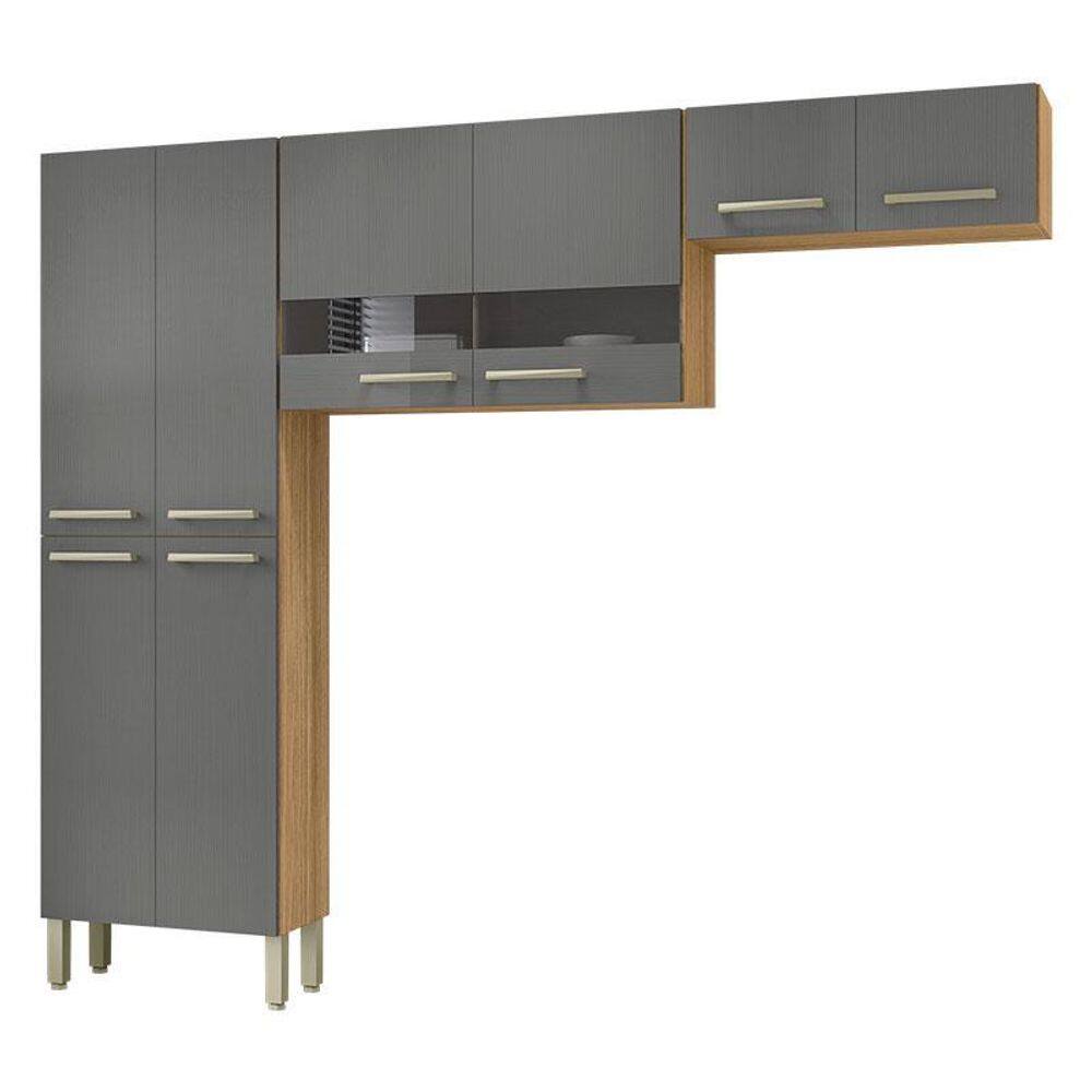 Kit Cozinha Nala Plus 3 Peças Freijó Gris - Kits Paraná