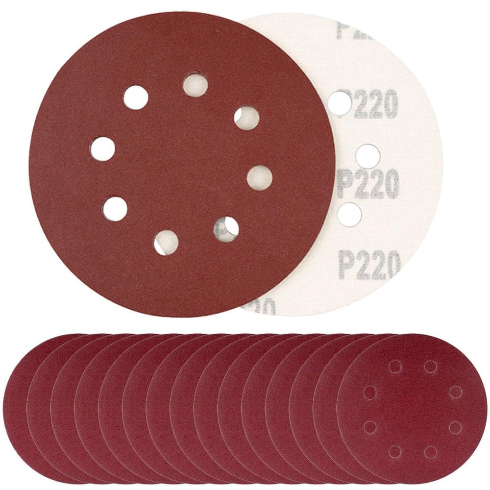 Kit 15 Disco Lixa 125Mm 8 Furos P220 Lixadeira Roto Orbital