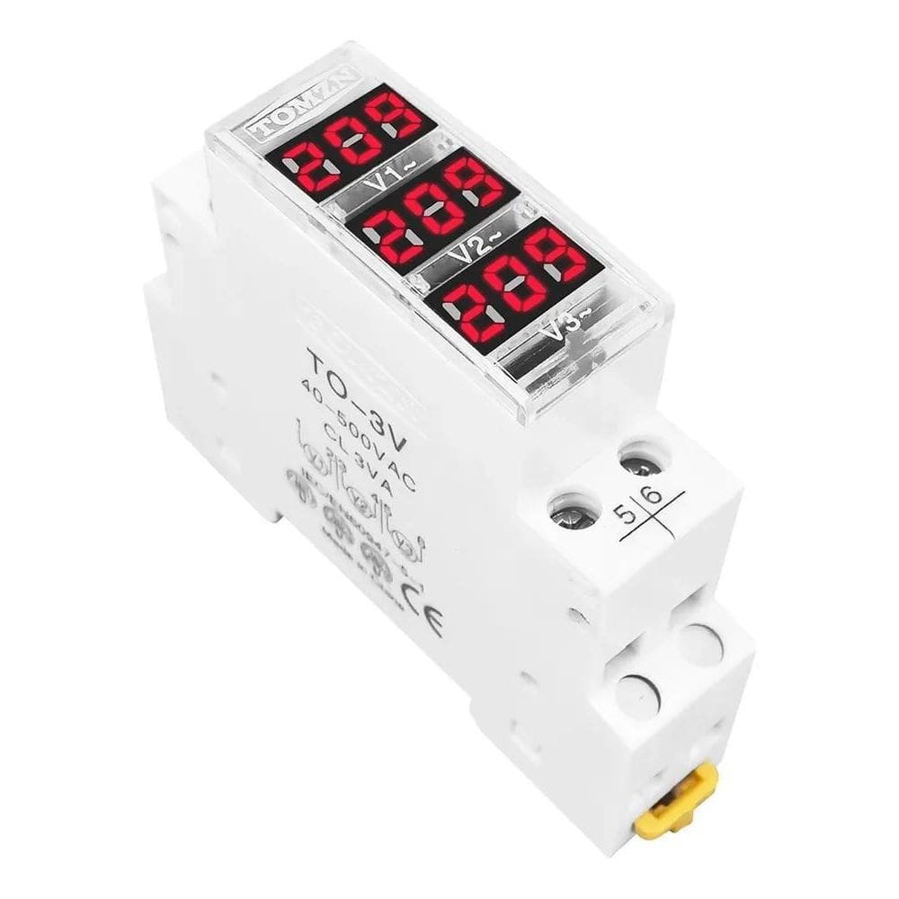 2X Voltímetro Trifásico Digital Display Ac 80-500V