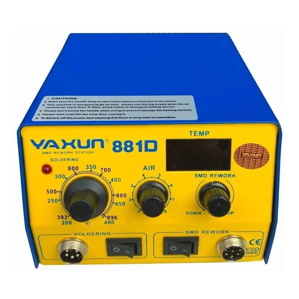 2X Estação Solda Retrabalho 2 Em 1 Ar Quente Ferro Yaxun 881