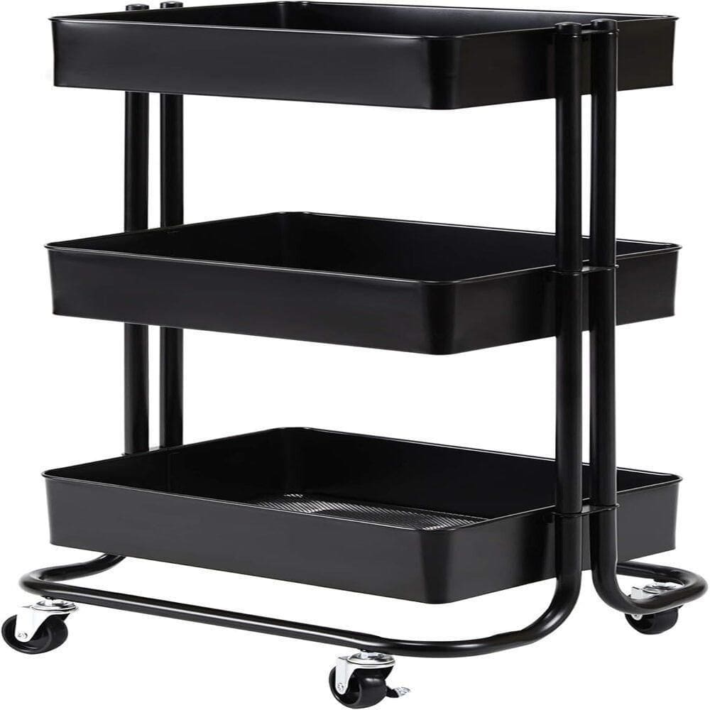 Carrinho Multiuso Com 3 Prateleiras Em Aço – Organização E Estilo Para Qualquer Ambiente