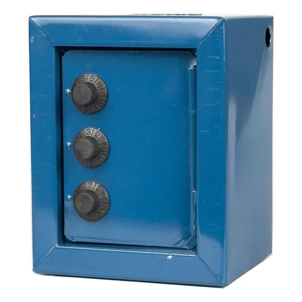 2X Mini Cofre Porta Moedas Com Tres Segredos Em Aço Fercar C