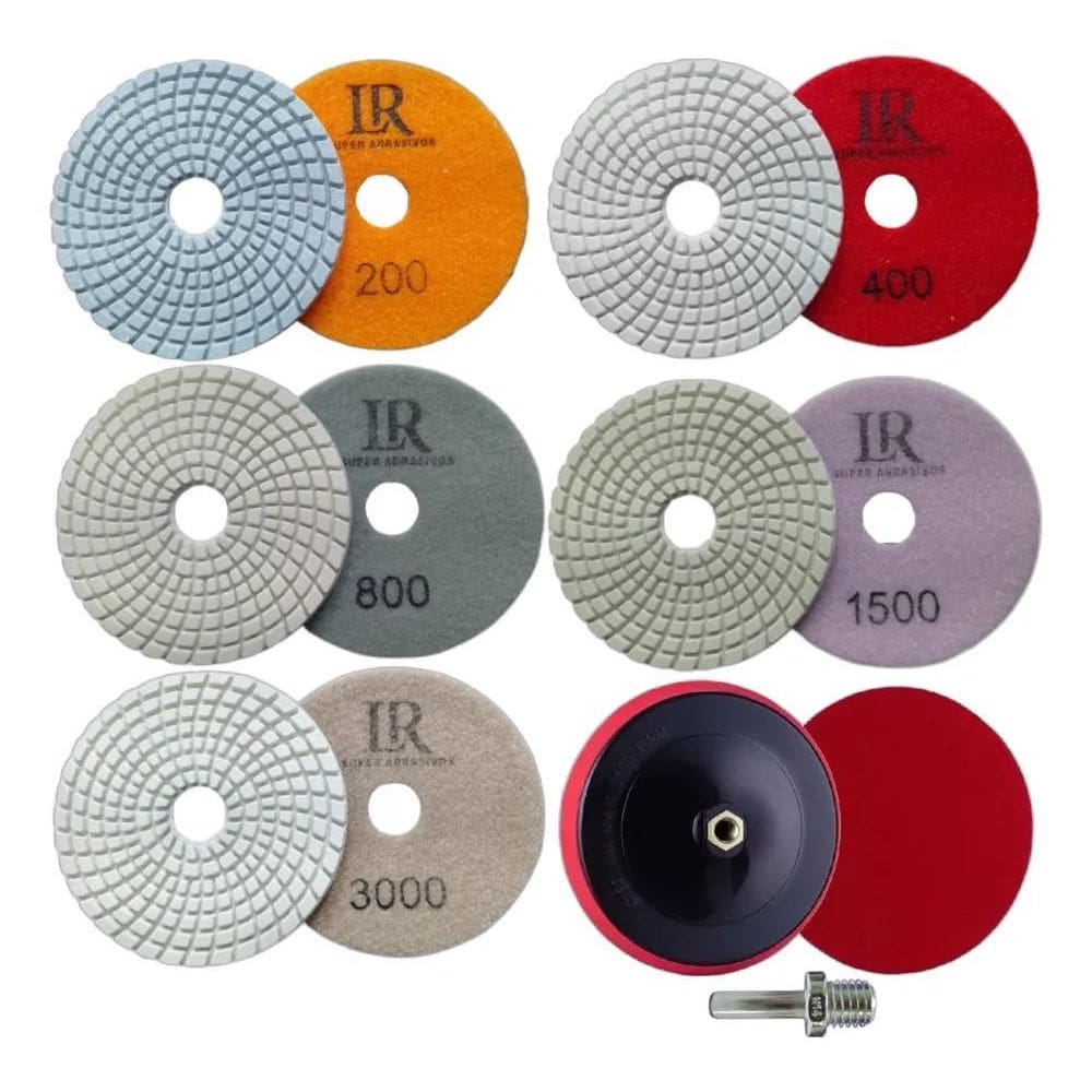 2X 5 Lixa Diamantada Polir Mármore Granito Suporte E Adaptad