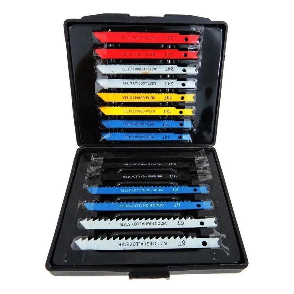 2X Jogo Lâminas Serra Tico Tico Kit 14 Peças Encaixe Univers