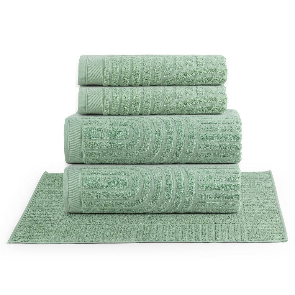 Jogo de Banho Dunna Toalhas Macias 100% Algodão Fio Penteado 5 Peças Verde Pistache