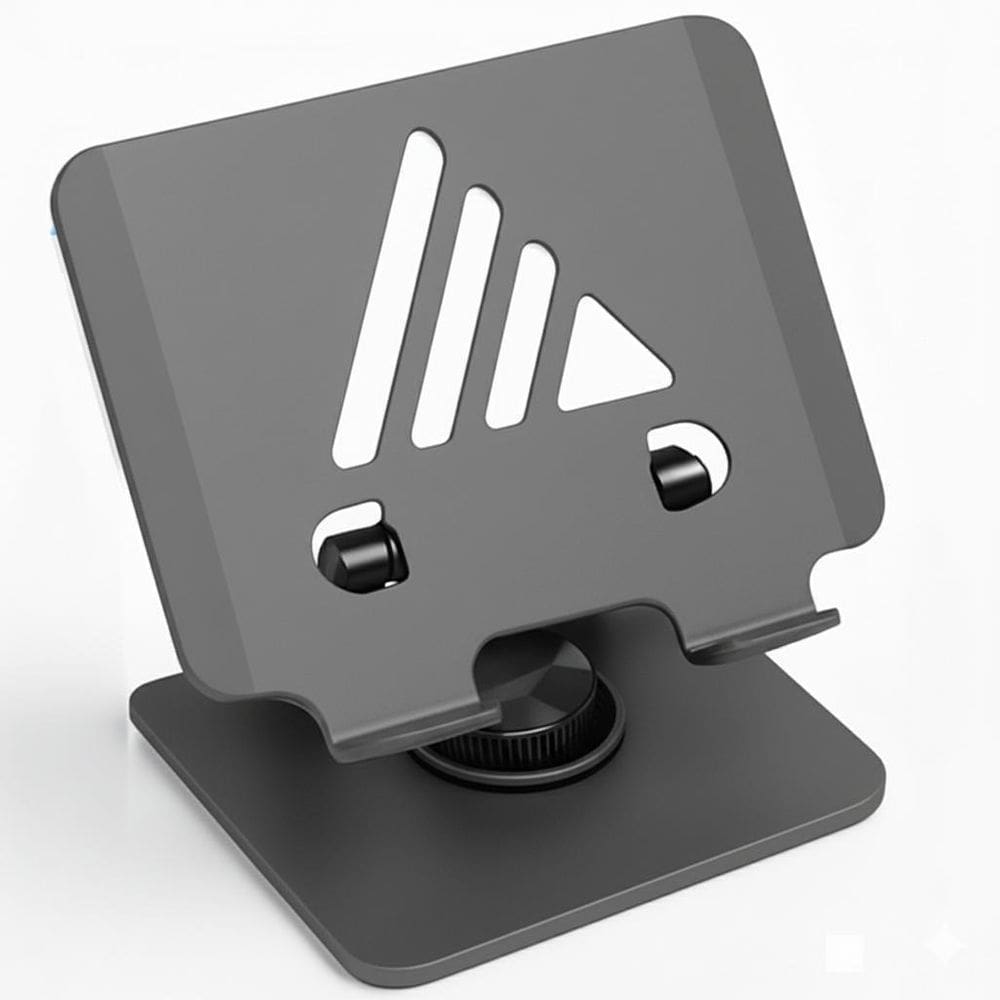 Suporte Giratório 360 Dobrável Alumínio Tablet Celular Cinza