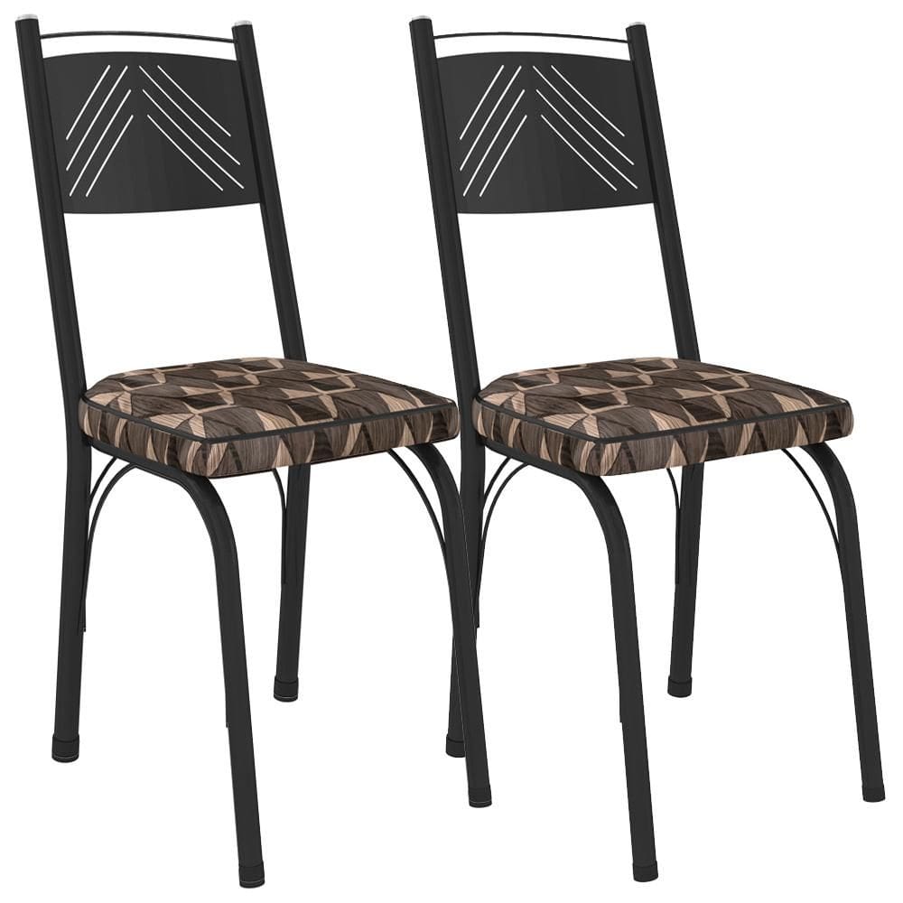 Kit 2 Cadeiras Tubular Europa 151 Preto ARTEF