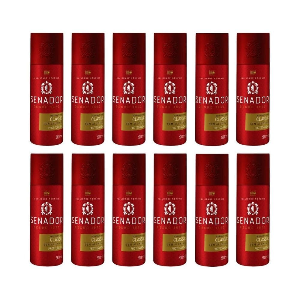 Desodorante Spray Senador Classic 90Ml - Kit Com 12Un
