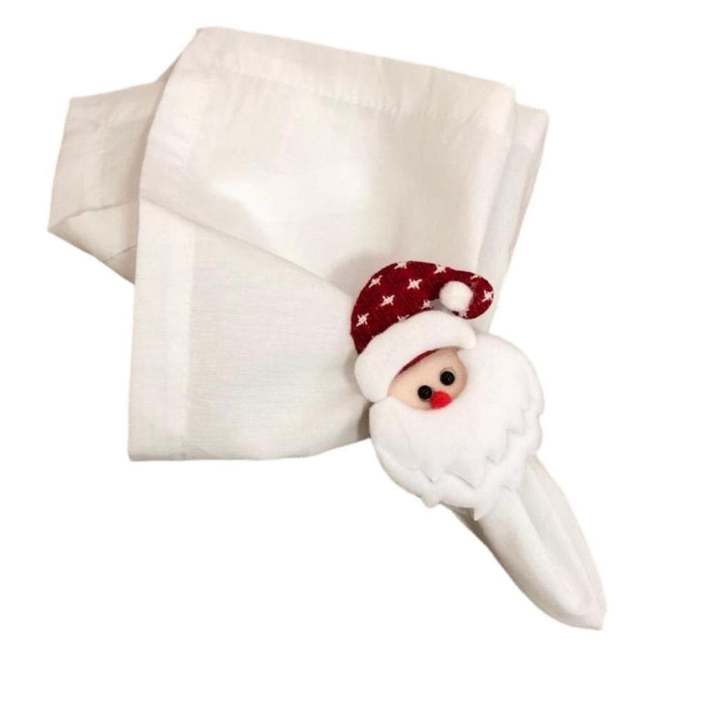 Anel Porta Guardanapo Papai Noel Natal Decoração Mesa 06Un