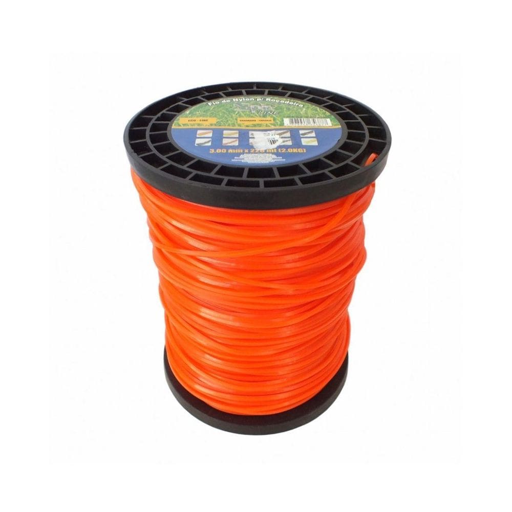 Fio De Nylon Rolo 2Kg 226 Metros Quadrado 3Mm Laranja Spin