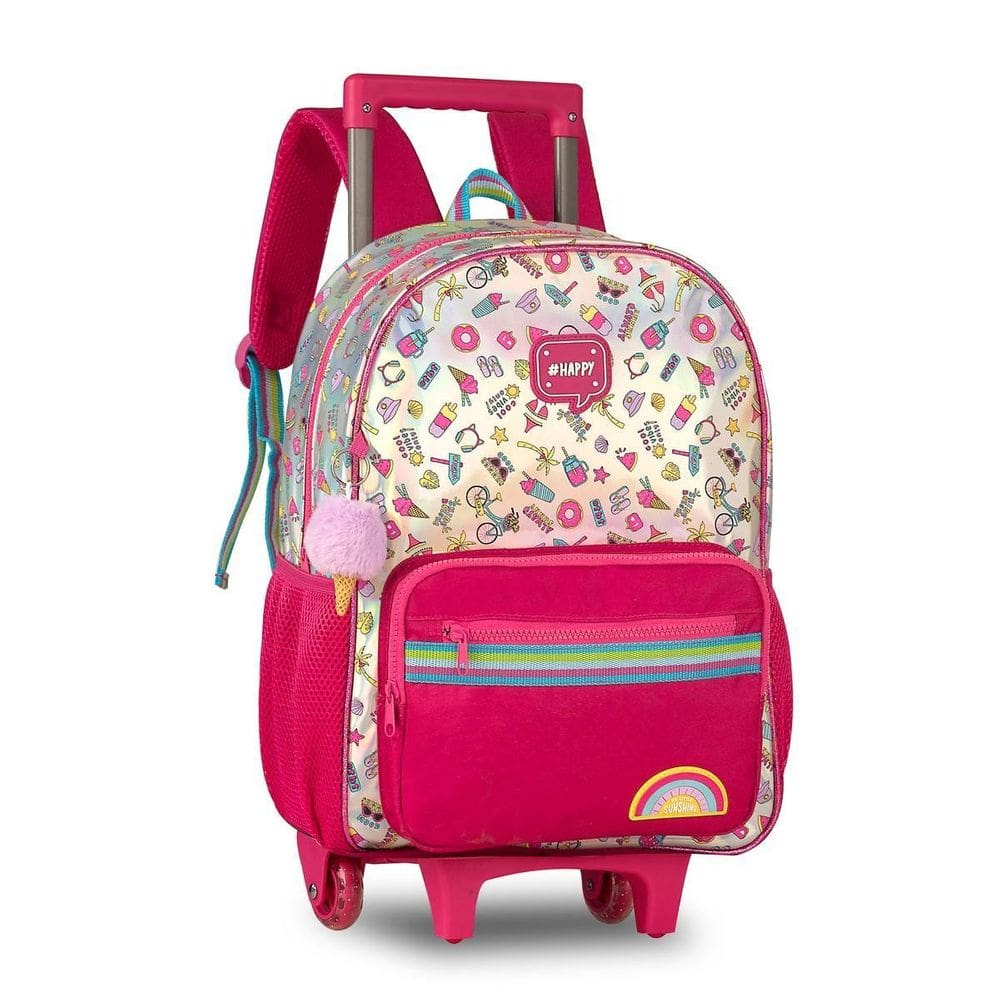 Mochila Bolsa Costas Holográfica Happy Sorvete - Clio