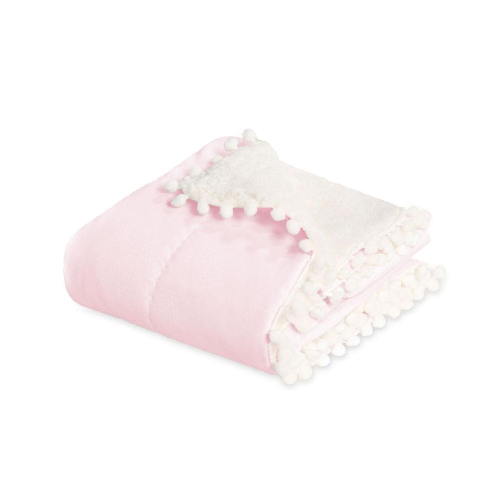 Cobertor Manta Bebê Dupla Face Sherpa - Rosa 90cm x 1,05m
